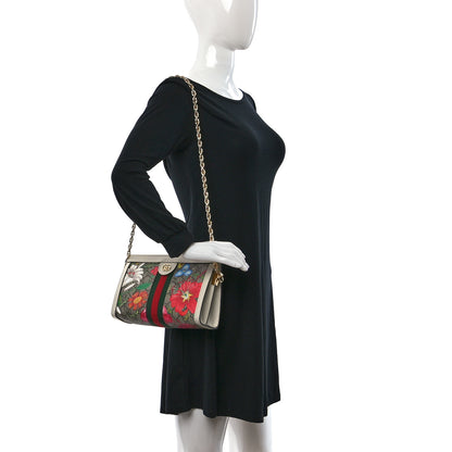 Gucci GG Supreme Monogram Flora Web Small Ophidia Chain Shoulder Bag White 2 of 10