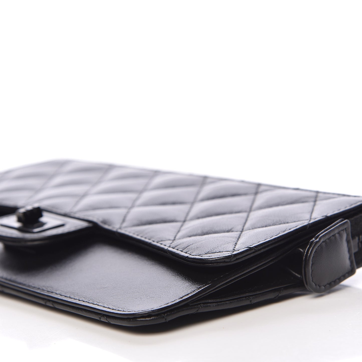 Aged Calfskin Quilted 2.55 Reissue Pouch With Chain Handle So Black