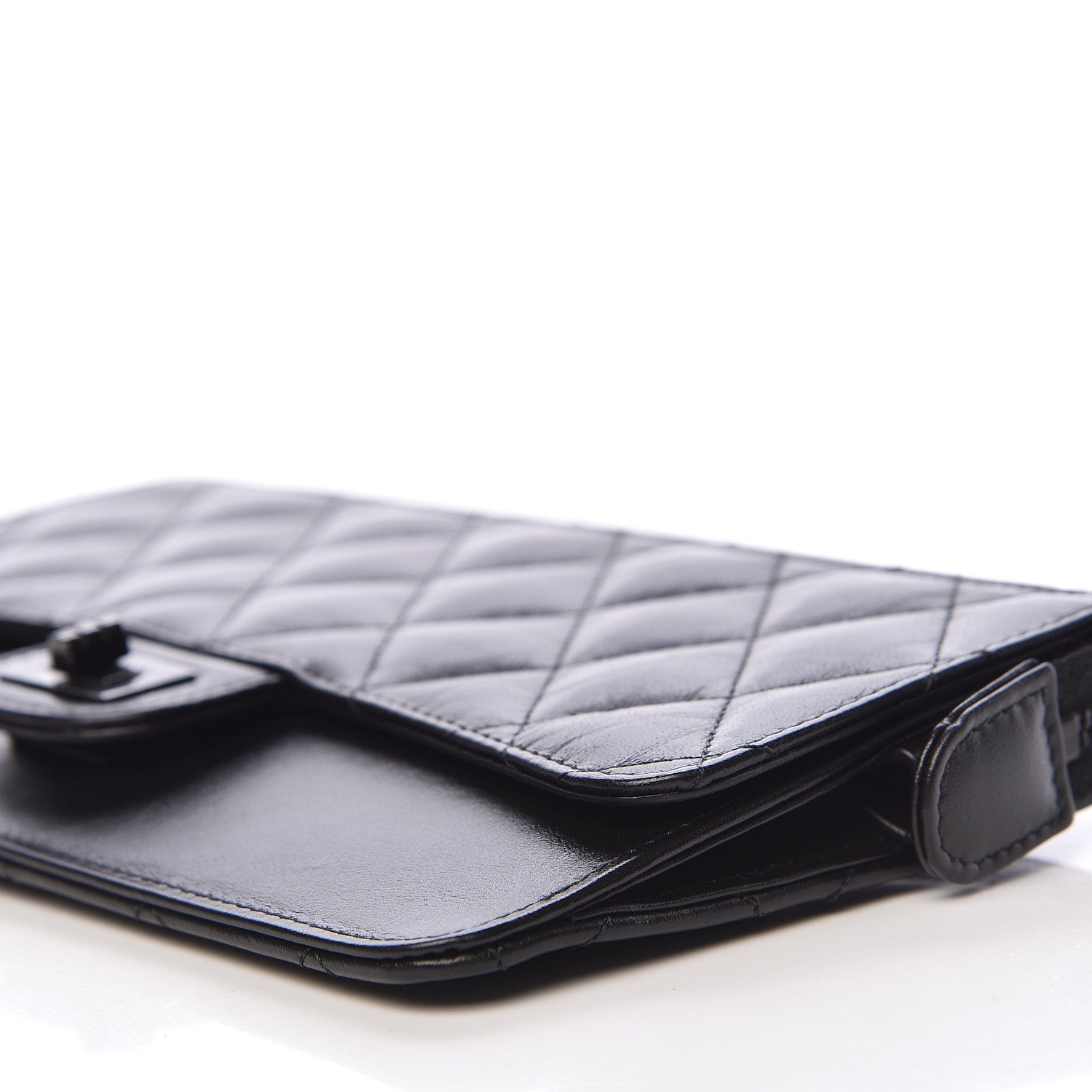 Chanel Aged Calfskin Quilted 2.55 Reissue Pouch With Chain Handle So Black 9 of 11