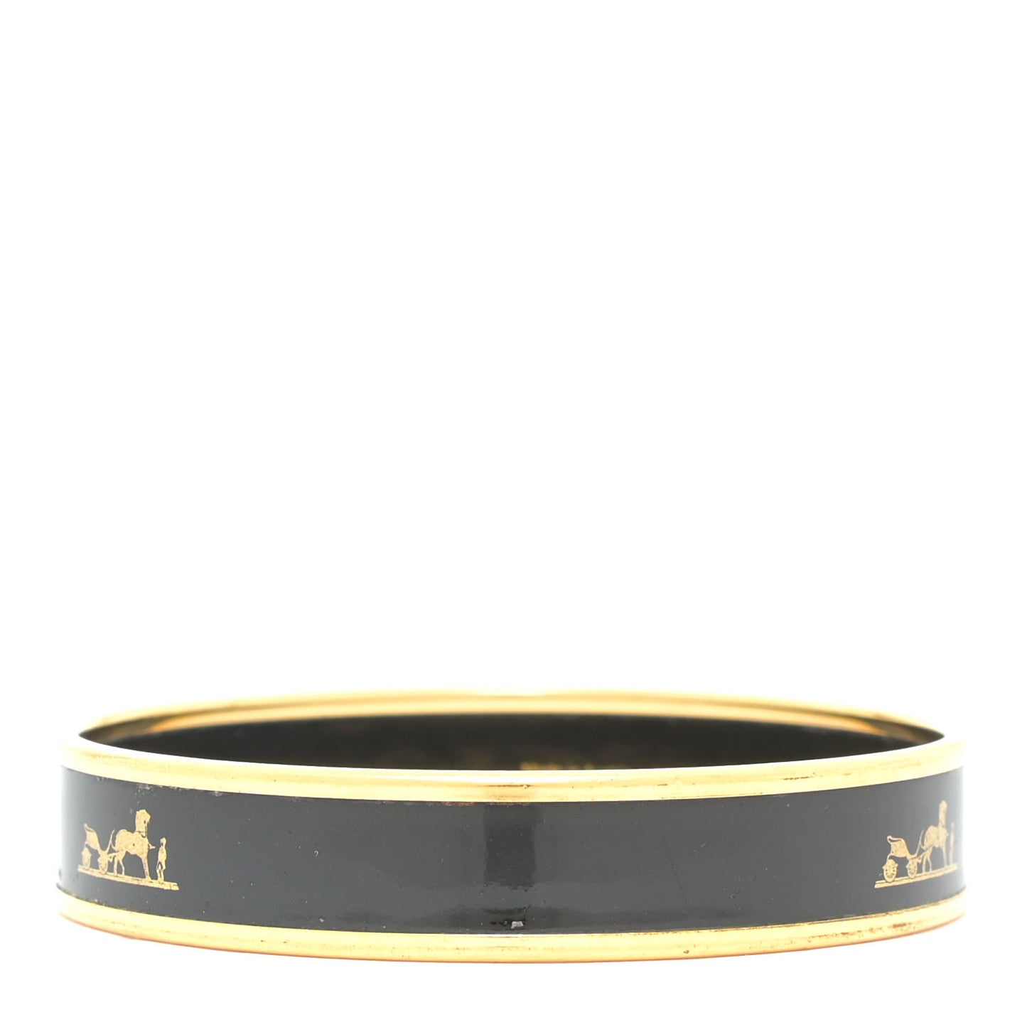 Enamel Printed Narrow Caleche Bracelet 65 Black