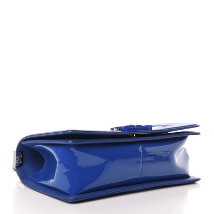 Chanel Patent Calfskin Quilted Medium Plexiglass Boy Flap Blue 4 of 15