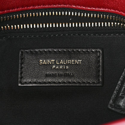 Saint Laurent Lambskin Quilted Medium Loulou Puffer Monogram Chain Satchel Opyum Red 7 of 12