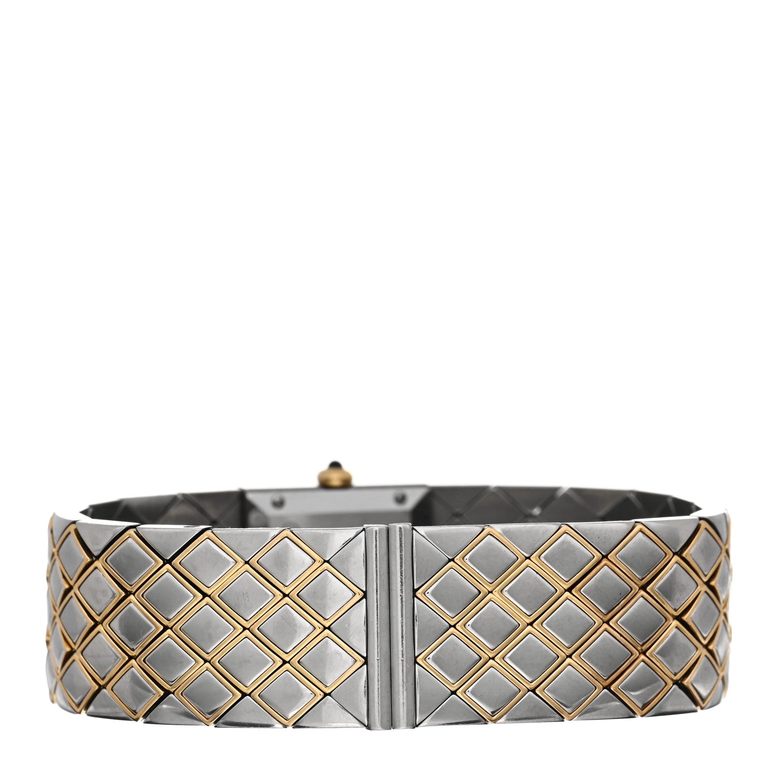 Chanel Stainless Steel 19mm Quilted Matelasse Quartz Watch Black Gold 3 of 4