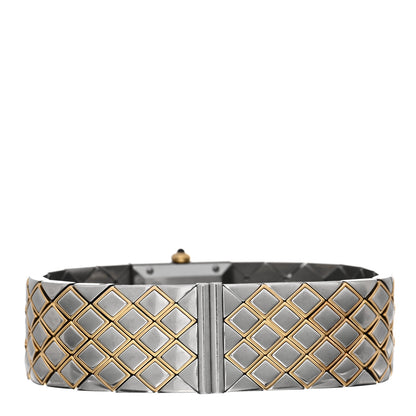 Chanel Stainless Steel 19mm Quilted Matelasse Quartz Watch Black Gold 3 of 4