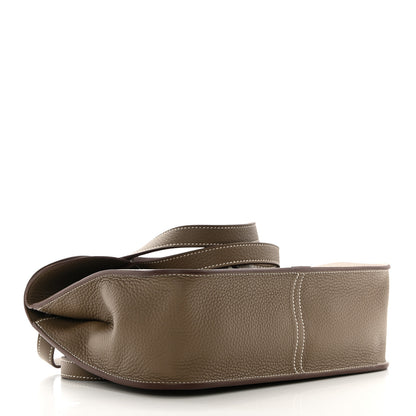 Hermes Taurillon Clemence Halzan 31 GM Etoupe 4 of 12
