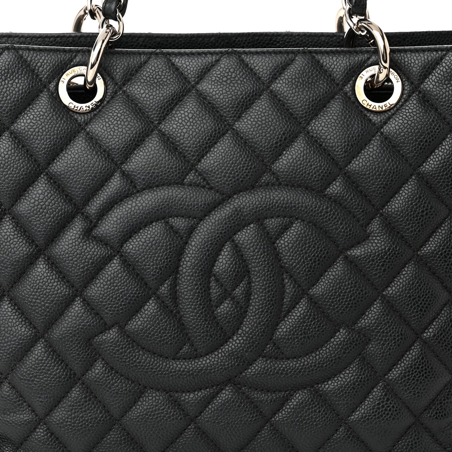 Chanel Caviar Quilted Grand Shopping Tote GST Black 8 of 10