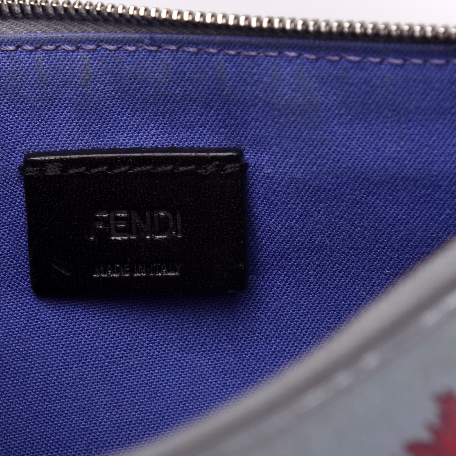 Fendi Vitello Elite Studded Hypnoteyes Zip Pouch Polvere Multicolor 6 of 7