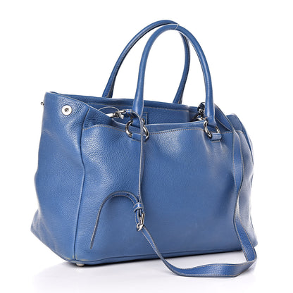 Prada Cervo Deerskin Tote Blue 3 of 16