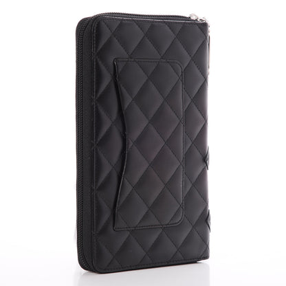 Chanel Calfskin Quilted Cambon Zip Around Organizer Wallet Black 3 of 8