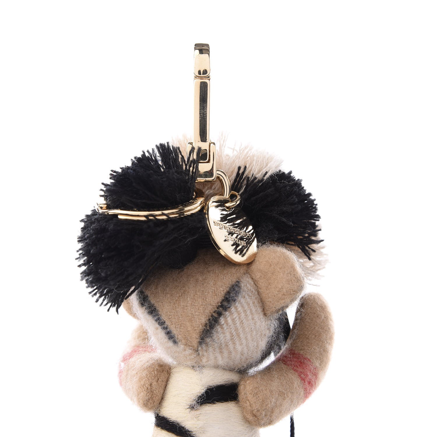 Burberry Cashmere Calf Hair Zebra Print Thomas Bear Keychain Charm 3 of 3