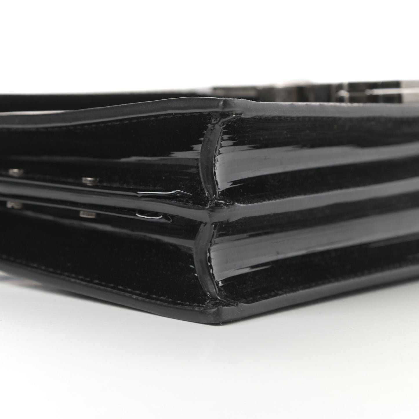 Patent Monogram Cassandra Clasp Bag Black