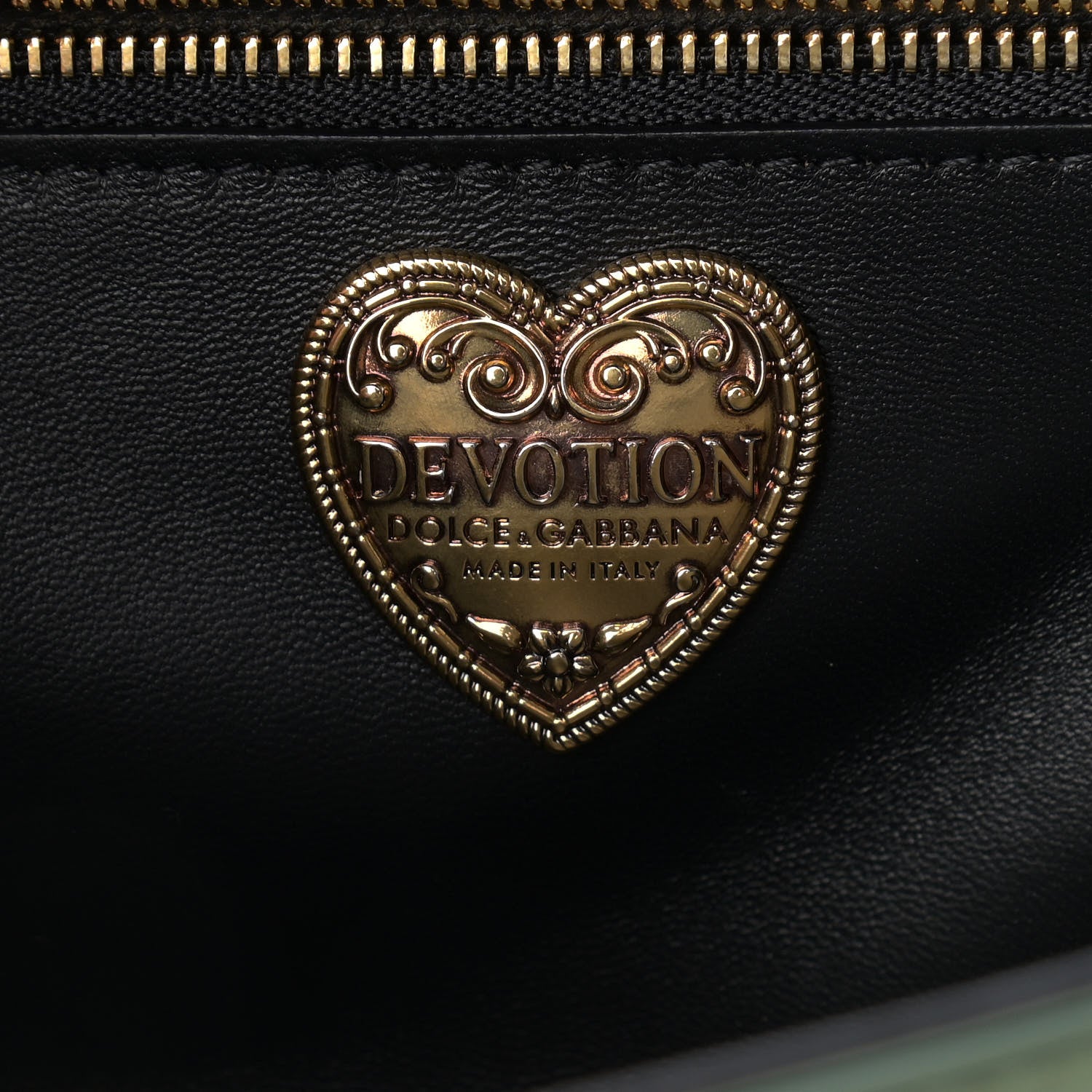 Dolce & Gabbana Metallic Calfskin Medium Devotion Crossbody Bag Green 6 of 9