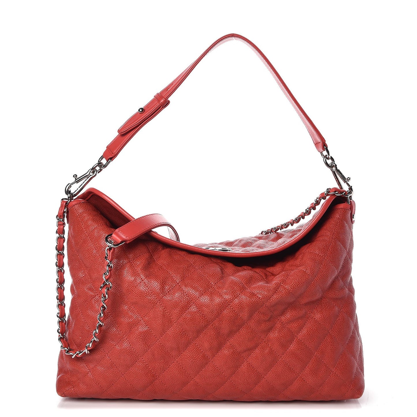 Caviar Quilted French Riviera Hobo Red