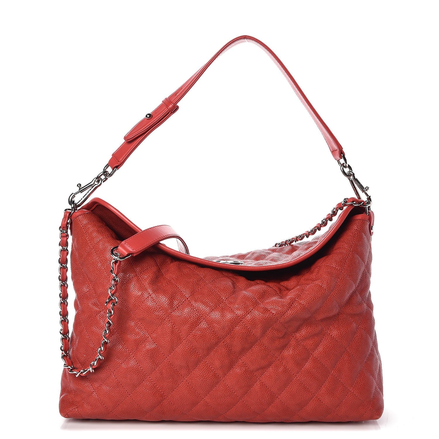 Chanel Caviar Quilted French Riviera Hobo Red 1 of 11