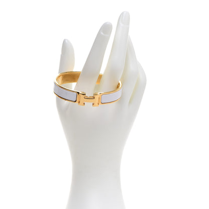 Hermes Enamel Narrow Clic Clac H Bracelet GM White 2 of 7