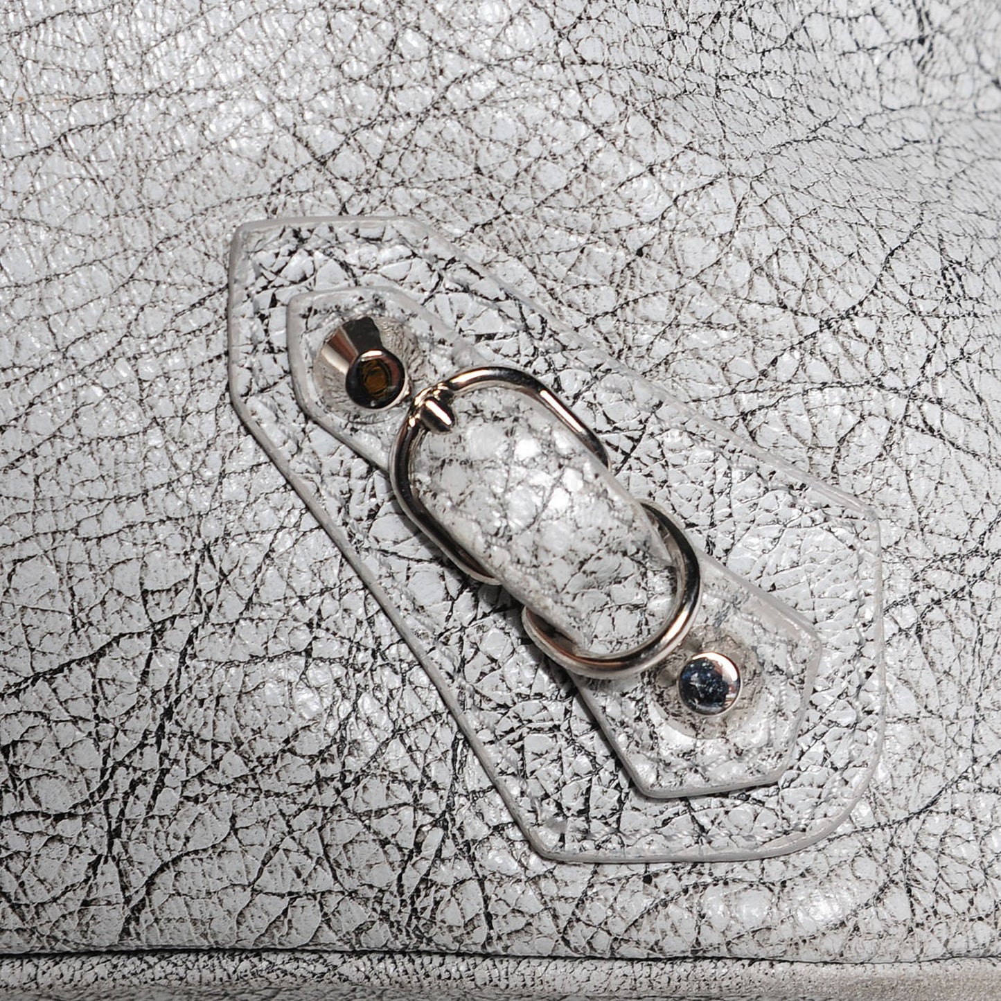 Agneau Marbled Papier Large Bowling Bag Grey