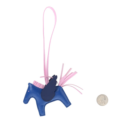 Hermes Milo Lambskin Grigri Rodeo Pegase Horse Bag Charm PM Bleu France Mauve Sylvestre Bleu Saphir 2 of 4