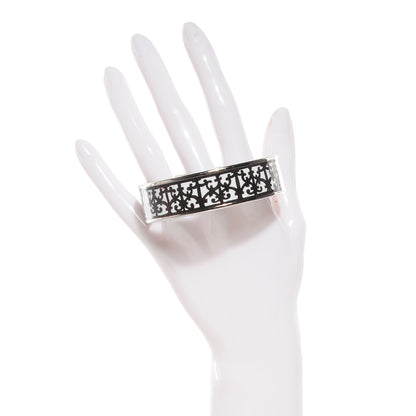 Hermes Enamel Printed Wide Balcons du Guadalquivir Bracelet 70 Black 2 of 5