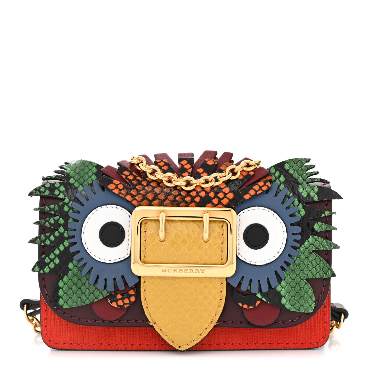 Burberry Grainy Calfskin Watersnake The Owl Small Buckle Bag Pale Apricot 1 of 10