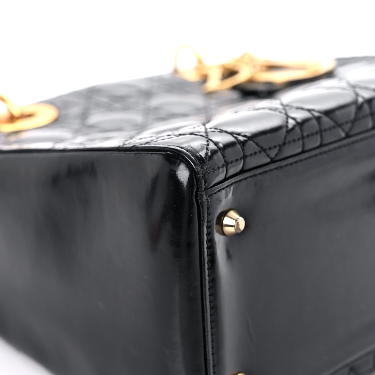 Christian Dior Patent Cannage Medium Lady Dior Black 8 of 16