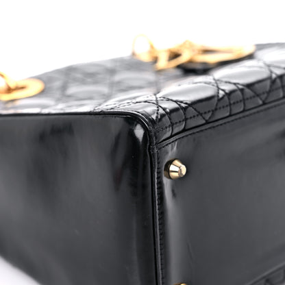 Christian Dior Patent Cannage Medium Lady Dior Black 8 of 16