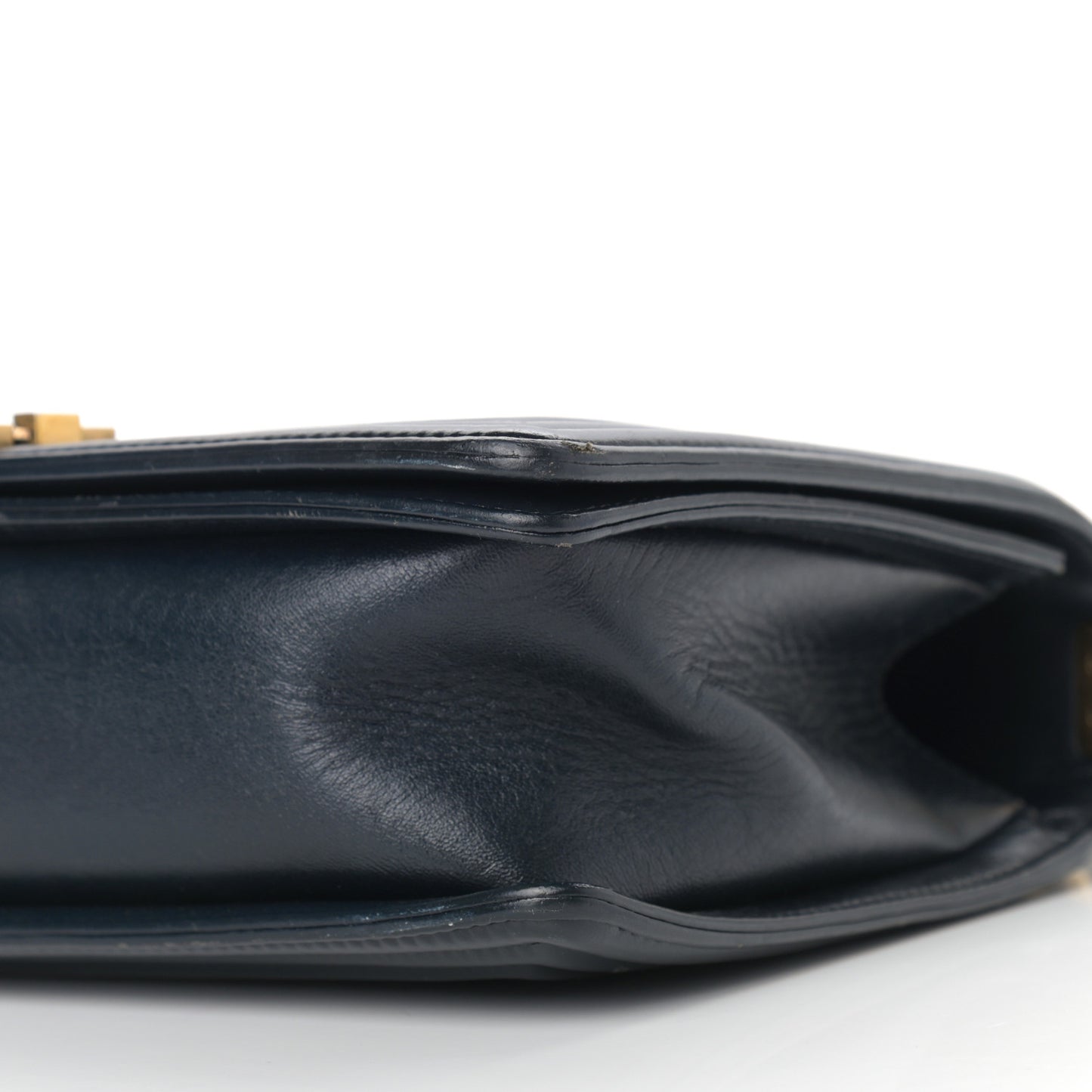 Calfskin Quilted New Medium Boy Flap Navy Blue