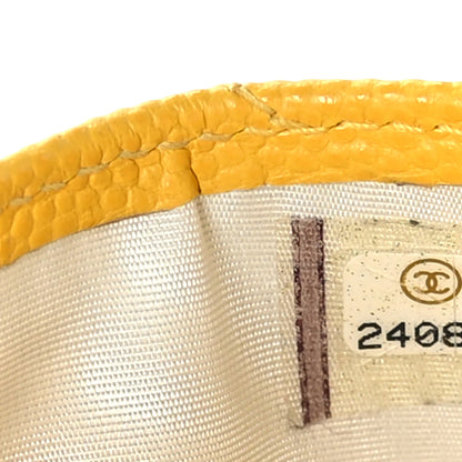 Chanel Caviar Chevron Quilted Card Holder Yellow 9 of 11