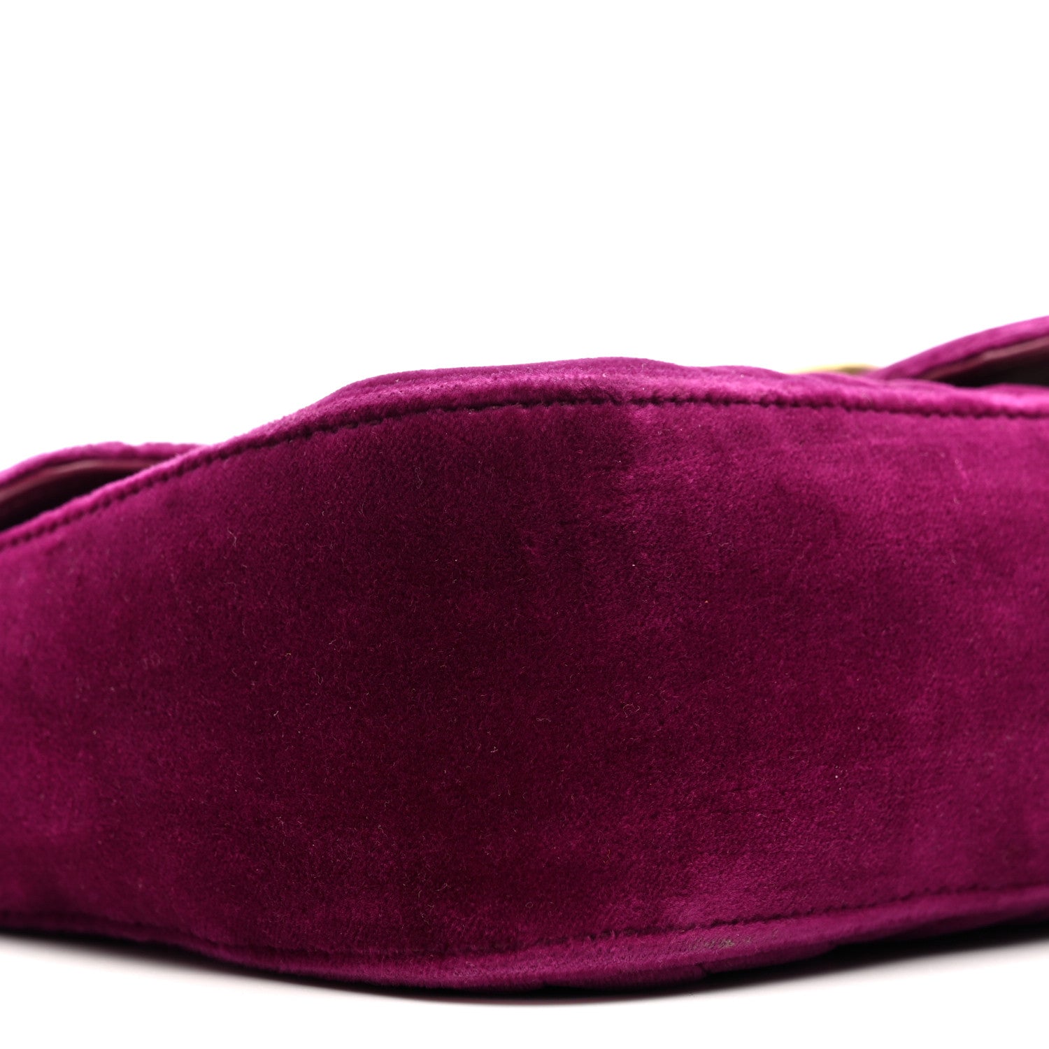 Gucci Velvet Matelasse Small GG Marmont Shoulder Bag Fuchsia Violet Cyclamen 9 of 13