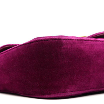 Gucci Velvet Matelasse Small GG Marmont Shoulder Bag Fuchsia Violet Cyclamen 9 of 13