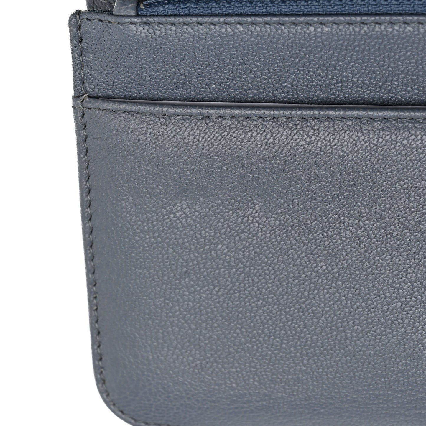 Goatskin Embossed Wallet On Chain WOC Blue
