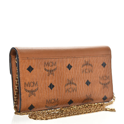 MCM Visetos Large Patricia Love Patch Wallet On Chain Cognac 3 of 11