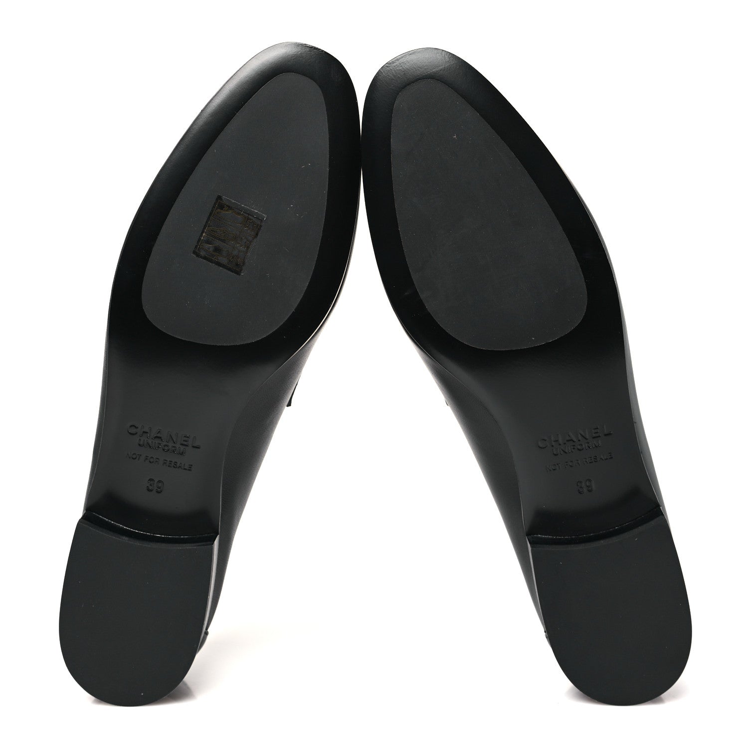 Chanel Calfskin Womens Stitched CC Loafers 39 Black 6 of 10