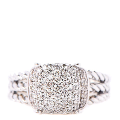 David Yurman Sterling Silver Diamond 10mm Petite Wheaton Ring 49 5 1 of 5