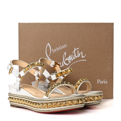 Christian Louboutin Calfskin Zarli Pyraclou 60 Platform Sandals 36 White 8 of 8