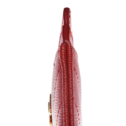 Saint Laurent Grain De Poudre Matelasse Chevron Monogram Credit Card Case New Red 10 of 10