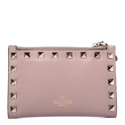 Valentino Garavani Calfskin Rockstud Bi-Fold Wallet Poudre 1 of 13