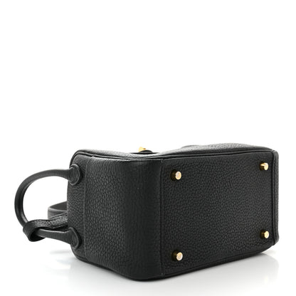Hermes Taurillon Clemence Mini Lindy 20 Black 4 of 17