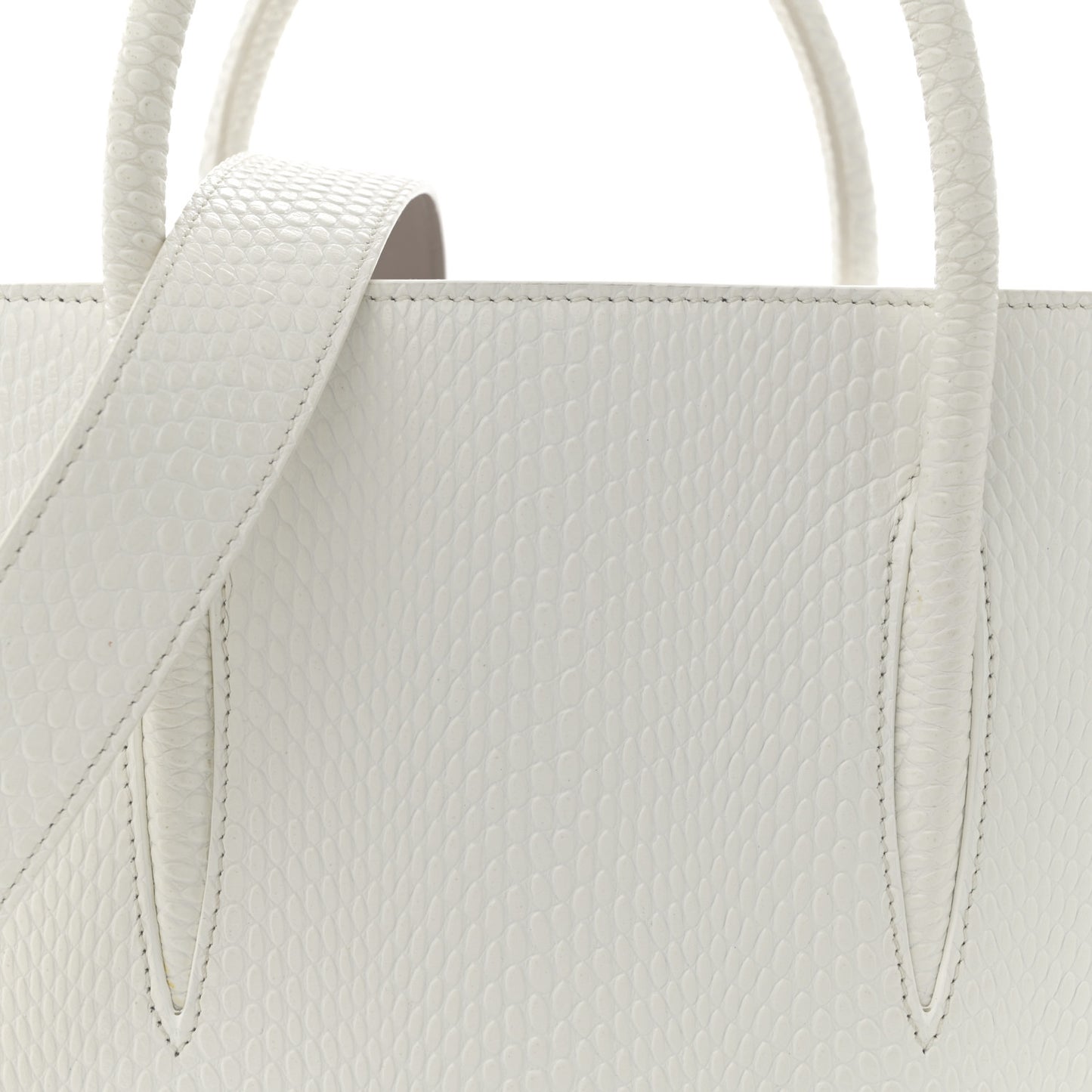 Calfskin Lizard Embossed Medium Paloma White