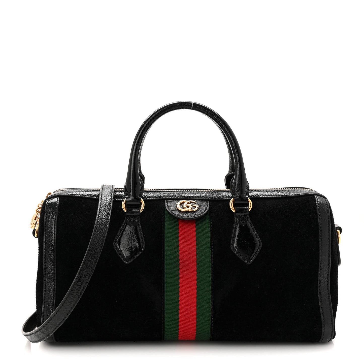 Suede Patent GG Web Medium Ophidia Boston Black