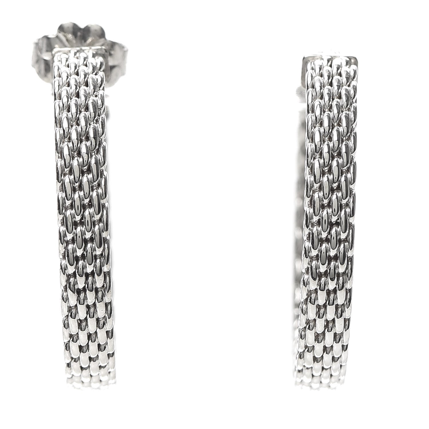 Tiffany Sterling Silver Narrow Somerset Hoop Earrings 1 of 4