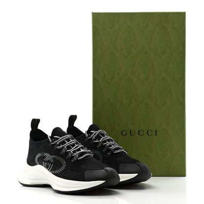 Gucci Technical Knit Fabric Waves Womens Gucci Run Sneakers 36.5 Black Loess 8 of 8