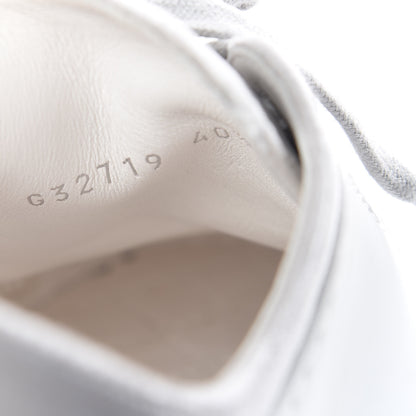 Chanel Calfskin Velvet Womens CC Sneakers 40.5 White Silver 12 of 13