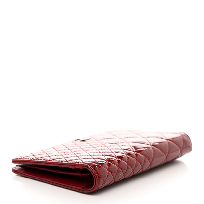 Chanel Patent Quilted Zip Around Wallet Dark Red 4 of 12