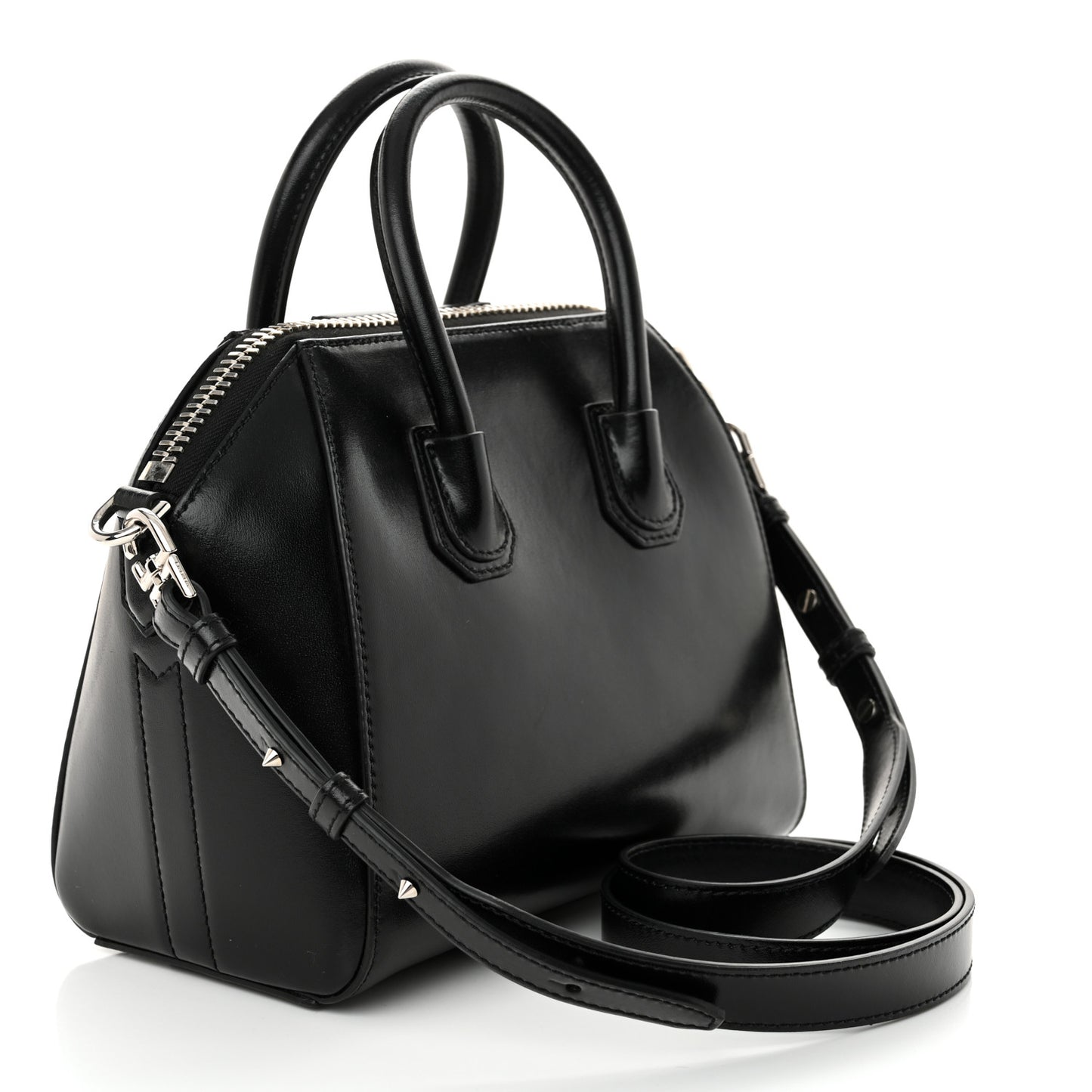 Shiny Lord Calfskin Mini Antigona Black