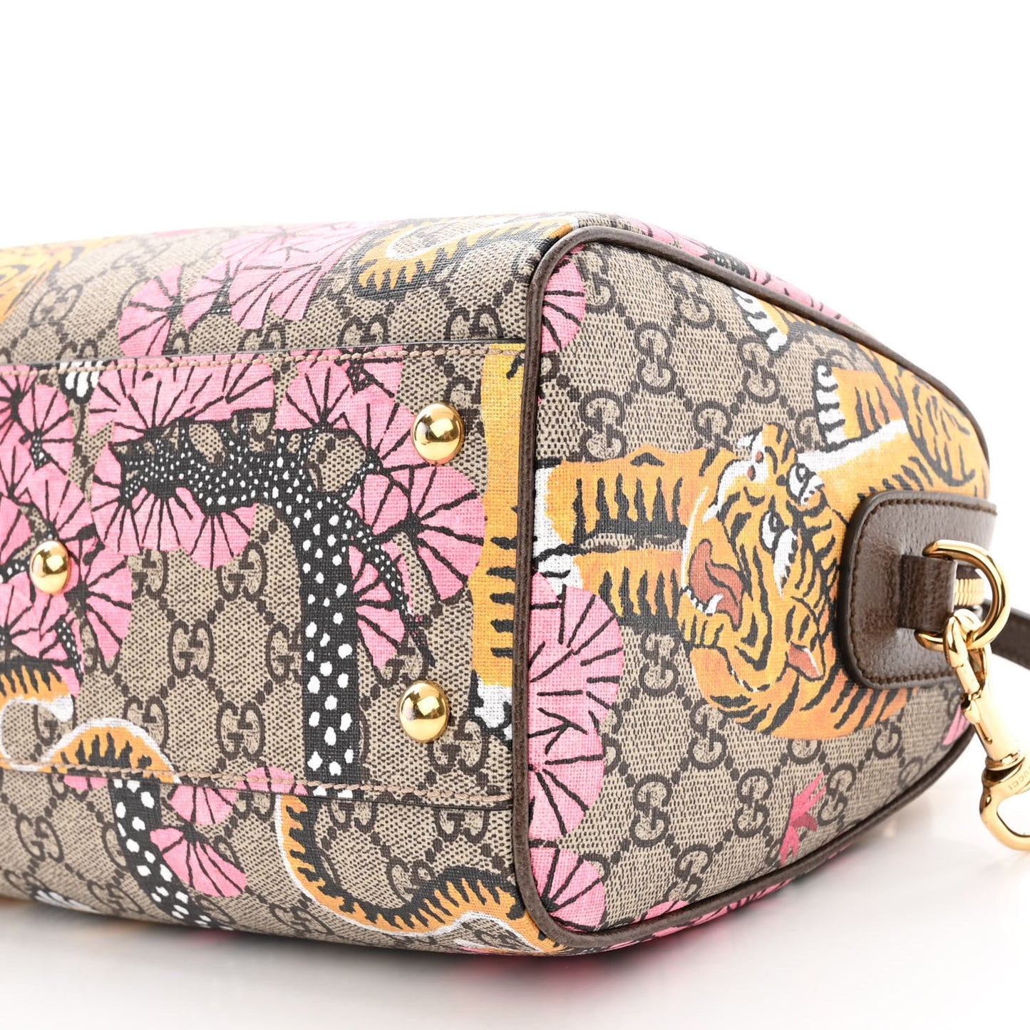 GG Supreme Monogram Bengal Small Boston Beige Pink