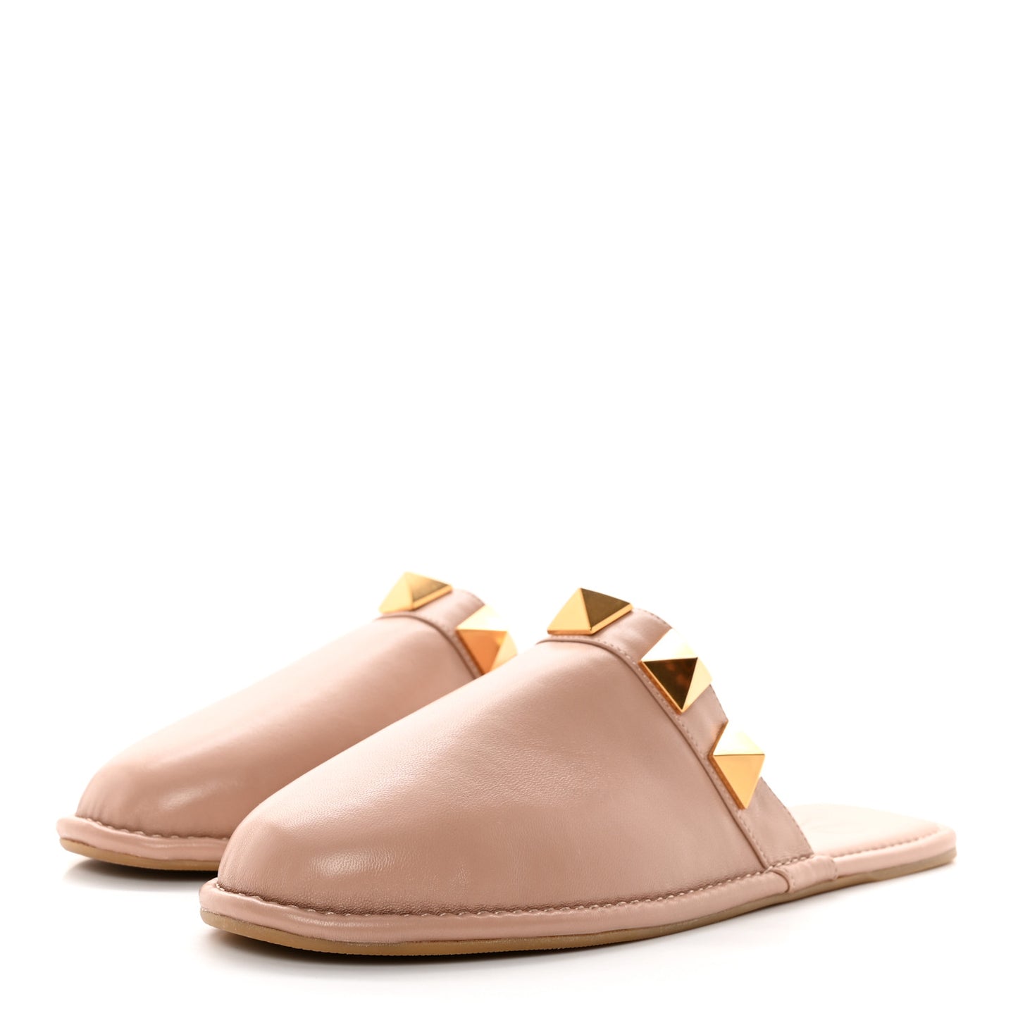 Nappa Roman Stud Flat Slippers 38 Rose Cannelle