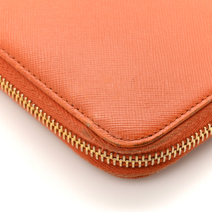 Prada Saffiano Metal Zip Around Wallet Rame 13 of 15