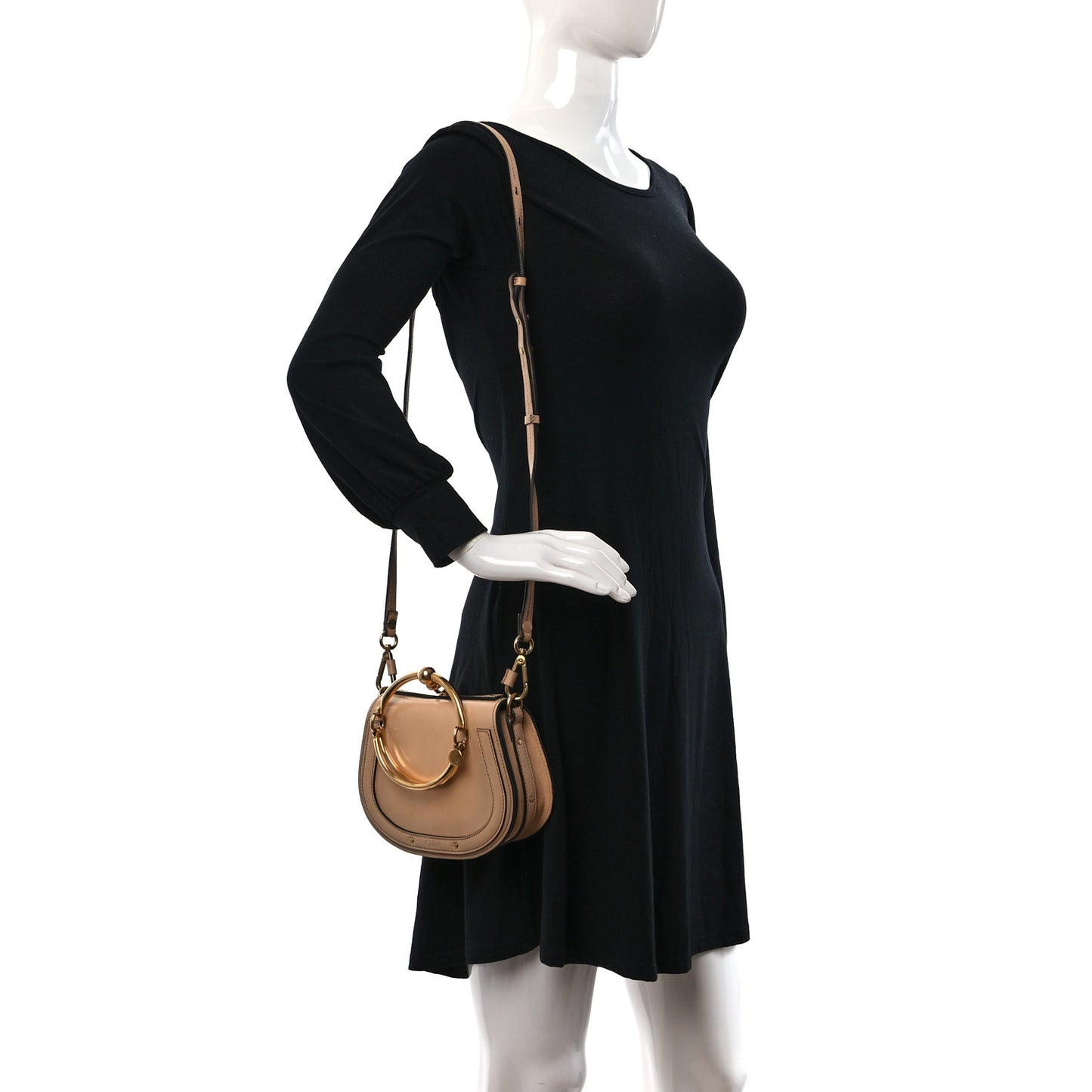 Patent Suede Small Nile Bracelet Bag