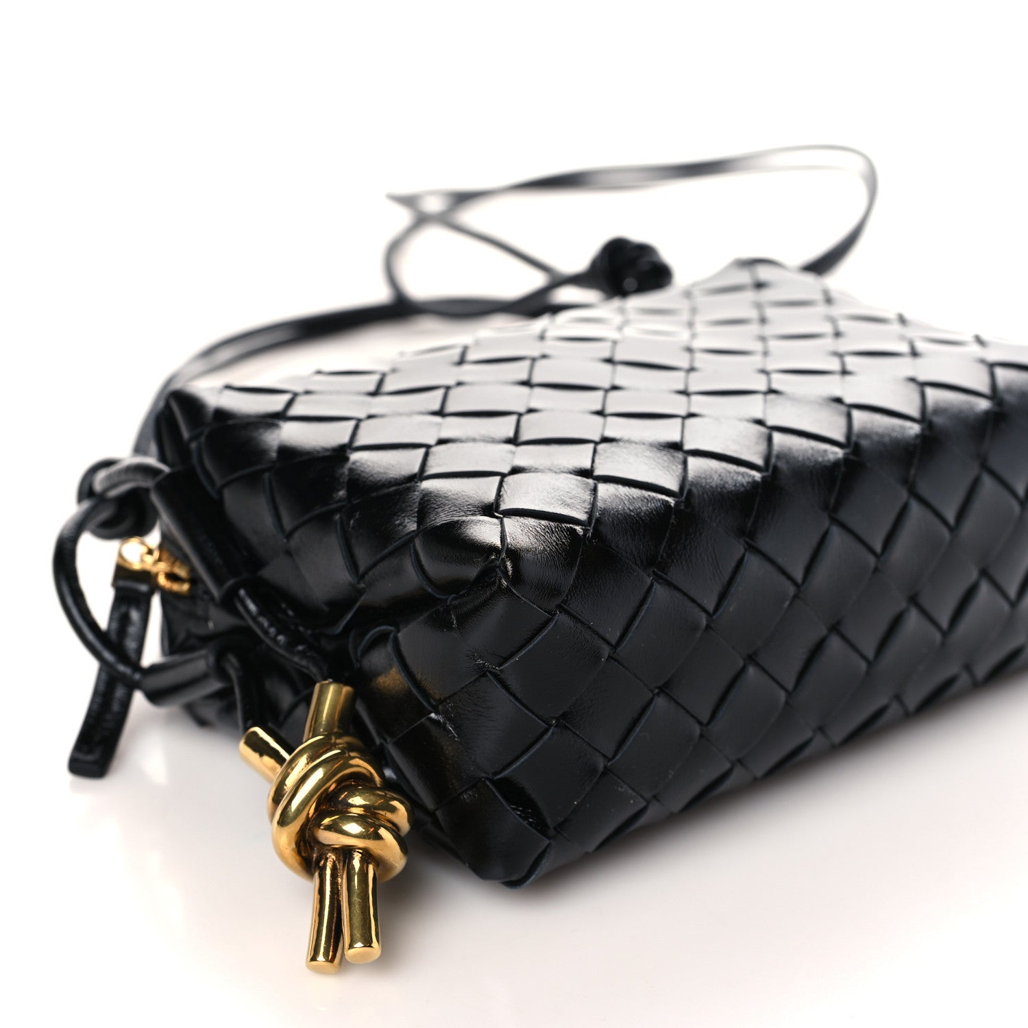 Bottega Veneta Nappa Intrecciato Metallic Knot Mini Loop Camera Bag Black 7 of 8