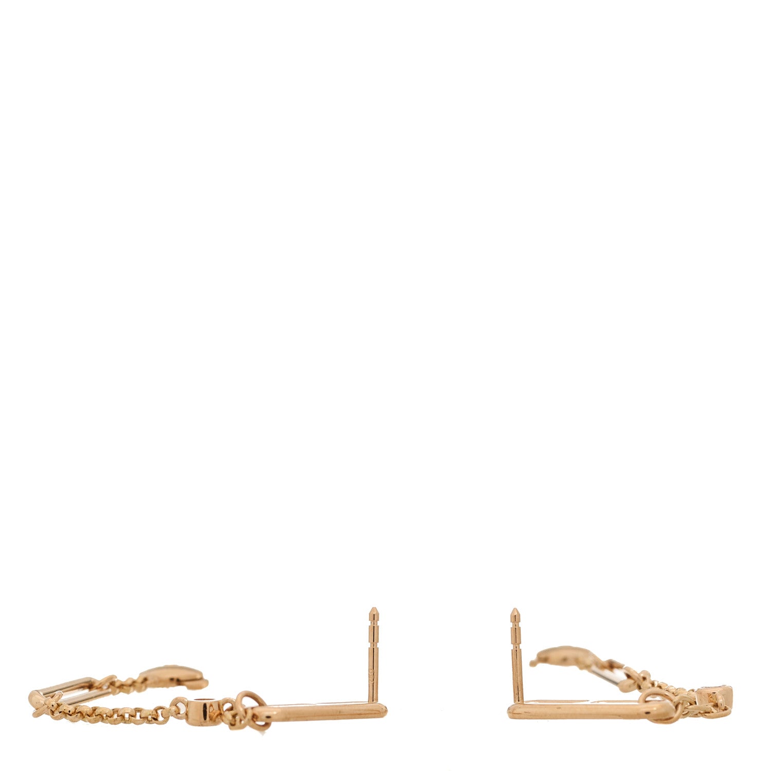 Hermes 18K Rose Gold Diamond Chaine D'Ancre Chaos Earrings 3 of 5